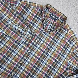 Vintage Ralph Lauren Mens Plaid Button Down Shirt XL Made in USA